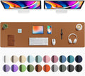 Aothia Faux Leather Desk Mat - Large Mouse Pad, Non-Slip PU Leather Blotter, Waterproof Writing Surface for Office and Home (Brown, 63" x 17") by Aothia