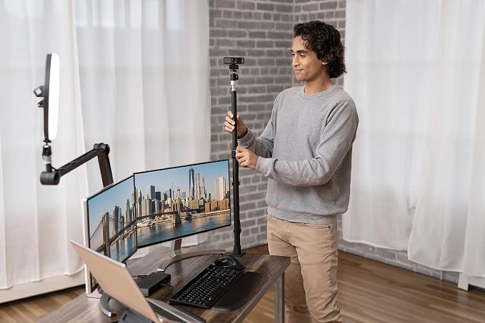 Kensington A1000 Telescoping C-Clamp Desktop Mount for Microphones, Webcams, Lights (K87654WW) - Image 2