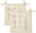 OVOV 2 Pack Chair Cushions for Dining Chairs 15.5"x15.5" Cream | Soft-Touch Velvet Fabric for Farmhouse Decor, Fit for Kitchen Dining Office Chairs, Upgrade Chair Comfort, with Durable Ties by OVOV
