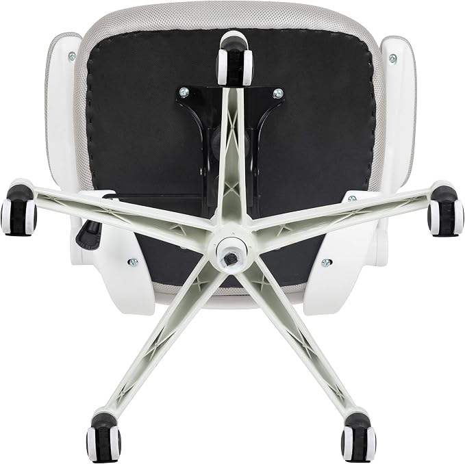 Flash Furniture Mid-Back Light Gray Mesh Swivel Ergonomic Task Office Chair with White Frame and Flip-Up Arms | White Frame, Mid-Back, Flip-Up Arms, Mesh Back - Image 12