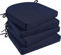Basic Beyond Chair Cushions for Dining Chairs with Ties and Removable Cover, 2" Thick Seat Cushions for Kitchen Chairs, Set of 4, 17" x 16", Navy by BasicBeyond