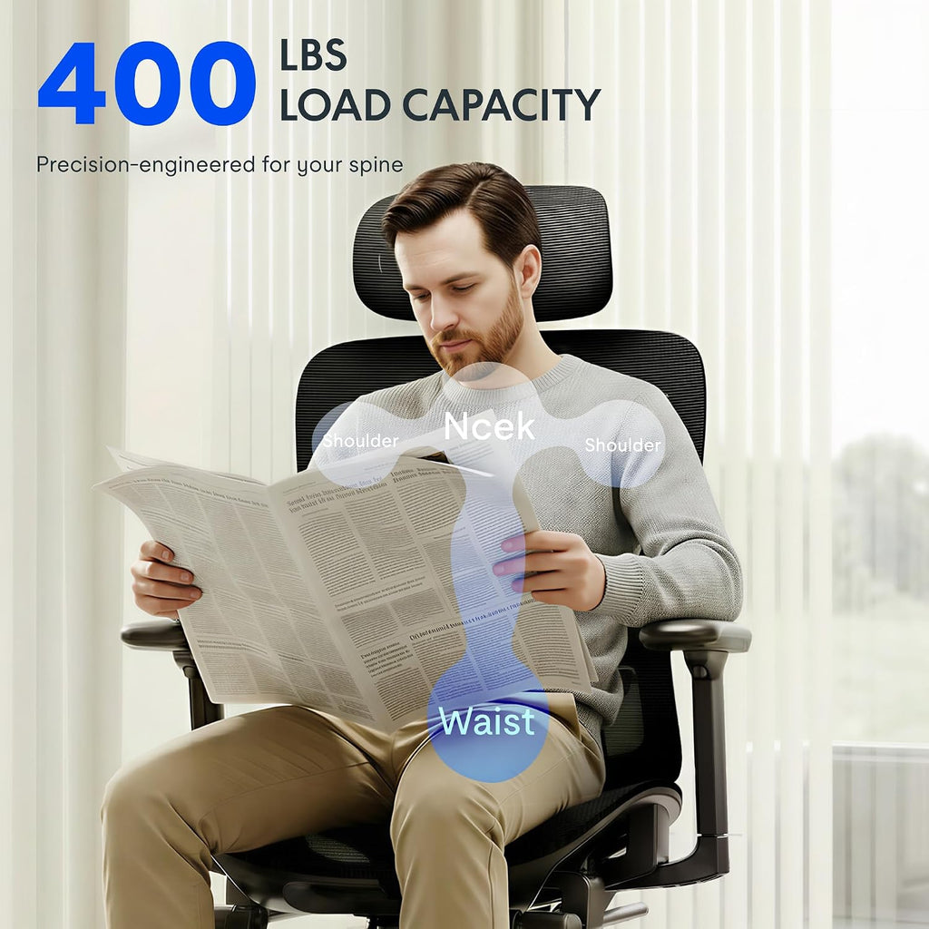 FLEXISPOT ErgoX Premium Ergonomic Office Chair Cream-FT - Image 7