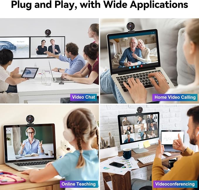 2K AI Webcam USB 3.0 with HDR 8X Digital Zoom & Microphone for PC | with Remote Control Plug and Play, Compatible with Zoom, Teams, Skype, Facetime, Meetings for Laptop Desktop Mac - Image 9