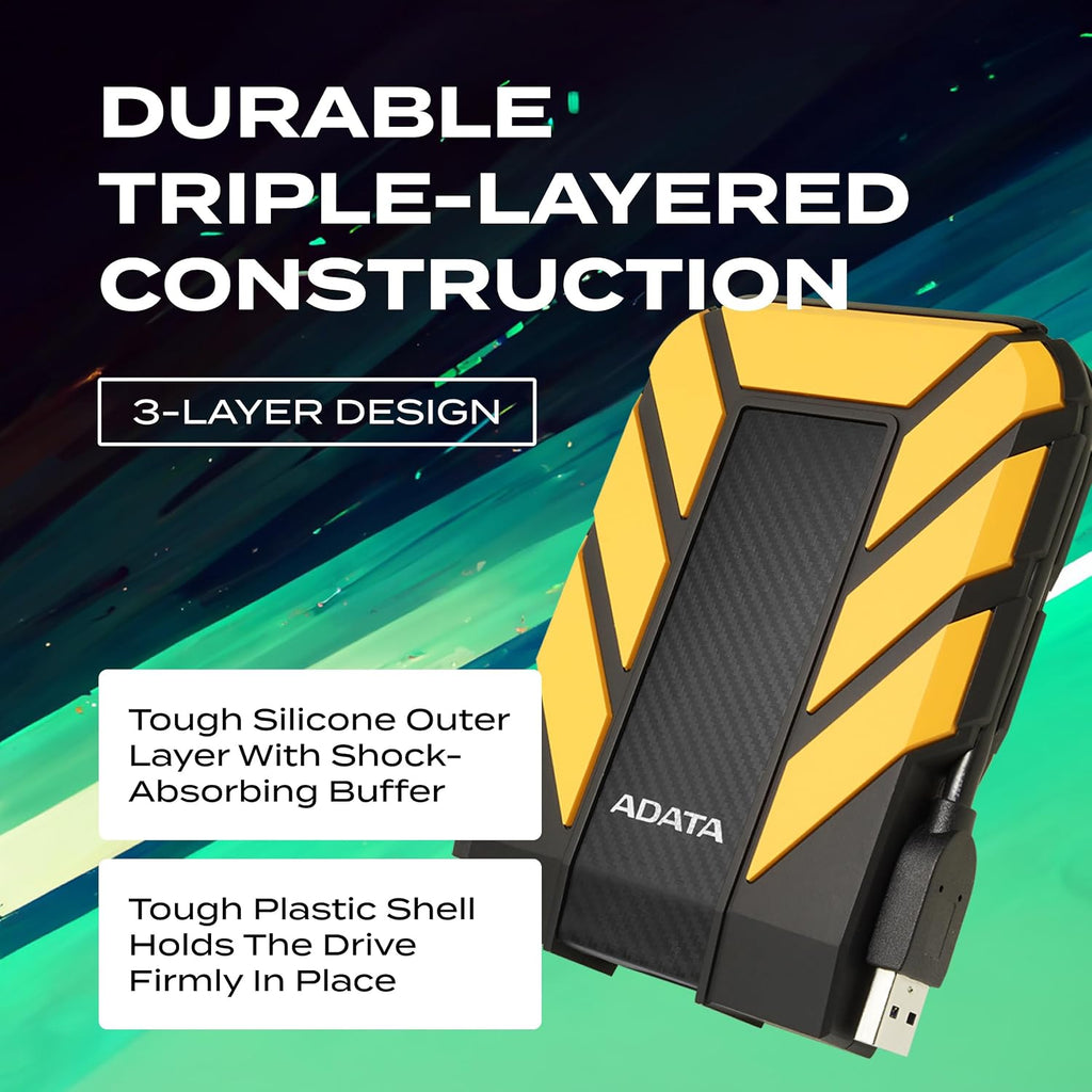 ADATA HD710 Pro, External Hard Drive, Yellow, 2TB - Image 7