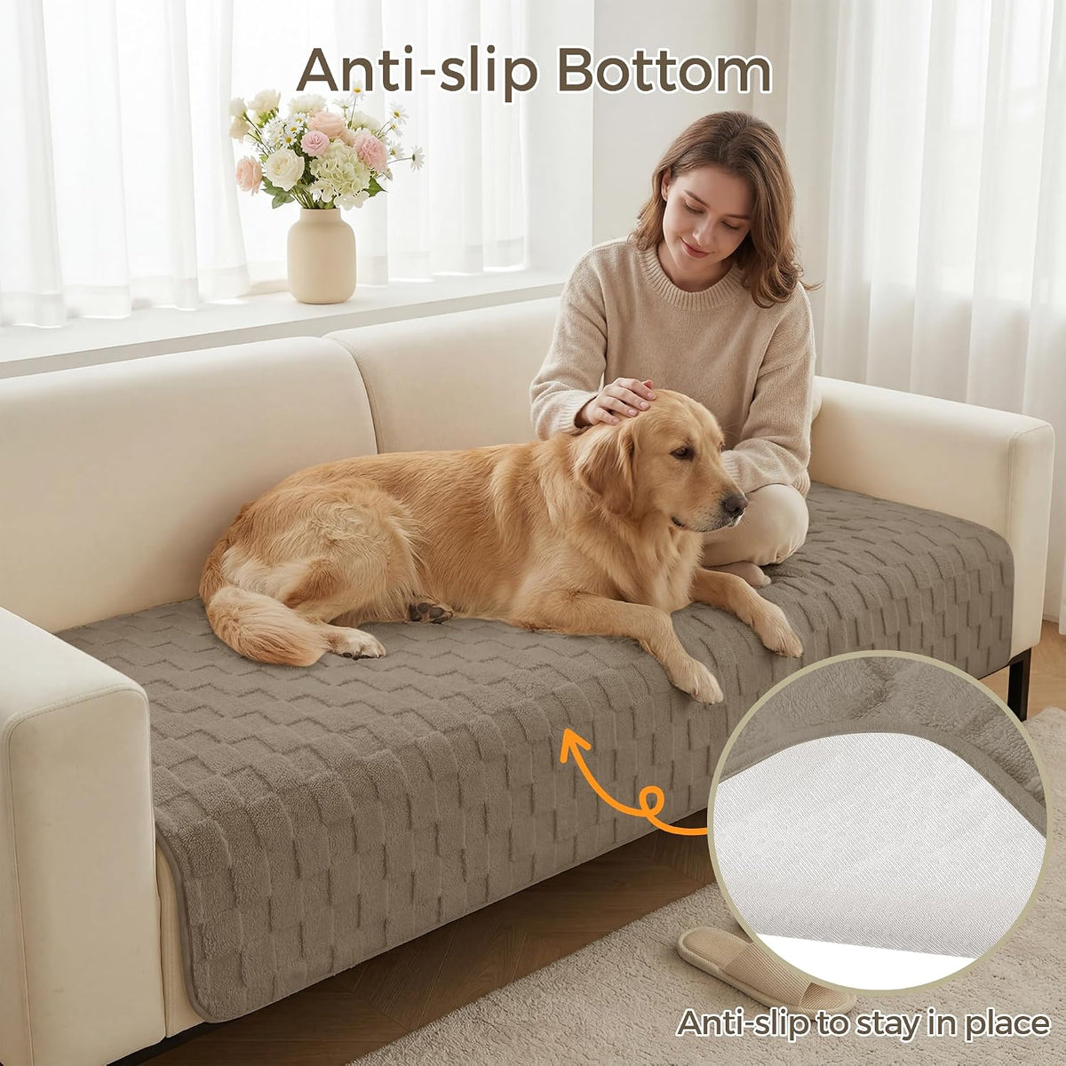 Foxdecor Couch Cover for Dogs Sofa Covers Non Slip Couch Pad Pet Friendly - Image 4