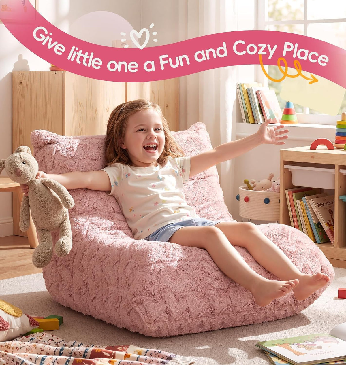 Hobestluk Small Bean Bag Chair Fireside Floor Chair BeanBag Couch Togo Sofa - Image 9