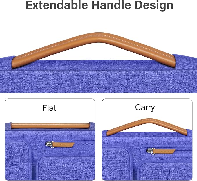 MOSISO 360 Protective Laptop Case 13.3 inch, 13-13.3 inch Laptop Sleeve | Compatible with MacBook Air/Pro 13 / Pro 14,HP Dell Acer ASUS, Side Open Carrying Case with 4 Zipper Pockets, Royal Blue - Image 5
