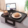 Couch Arm Tray Table Sofa Arm Clip Table, Armrest Tray Table Suitable for Home Drinks/Fast Food/Fruit Etc, Large Size Multi-Function Black by Smatdecis