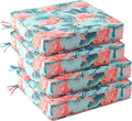 UNIKOME Outdoor Chair Cushions Set of 4, Water Resistant Patio Seat Cushions with Ties for Outdoor Furniture, High-Density Foam, UV & Fade Resistant, Piped Edge – 19" x 19" x 3", Flamingos by UNIKOME