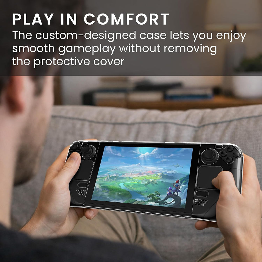 kwmobile Case for Valve Steam Deck Cover - Protective Case with Stand - Shockproof Protective Cover for Handheld Console - Gaming Accessories Transparent - Image 3