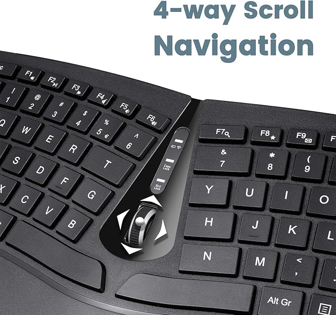 Perixx PERIDUO-606 Wireless Mini Ergonomic Keyboard with Portable Vertical Mouse - Adjustable Palm Rest Stand - Membrane Low Profile Keys - US English - Image 3