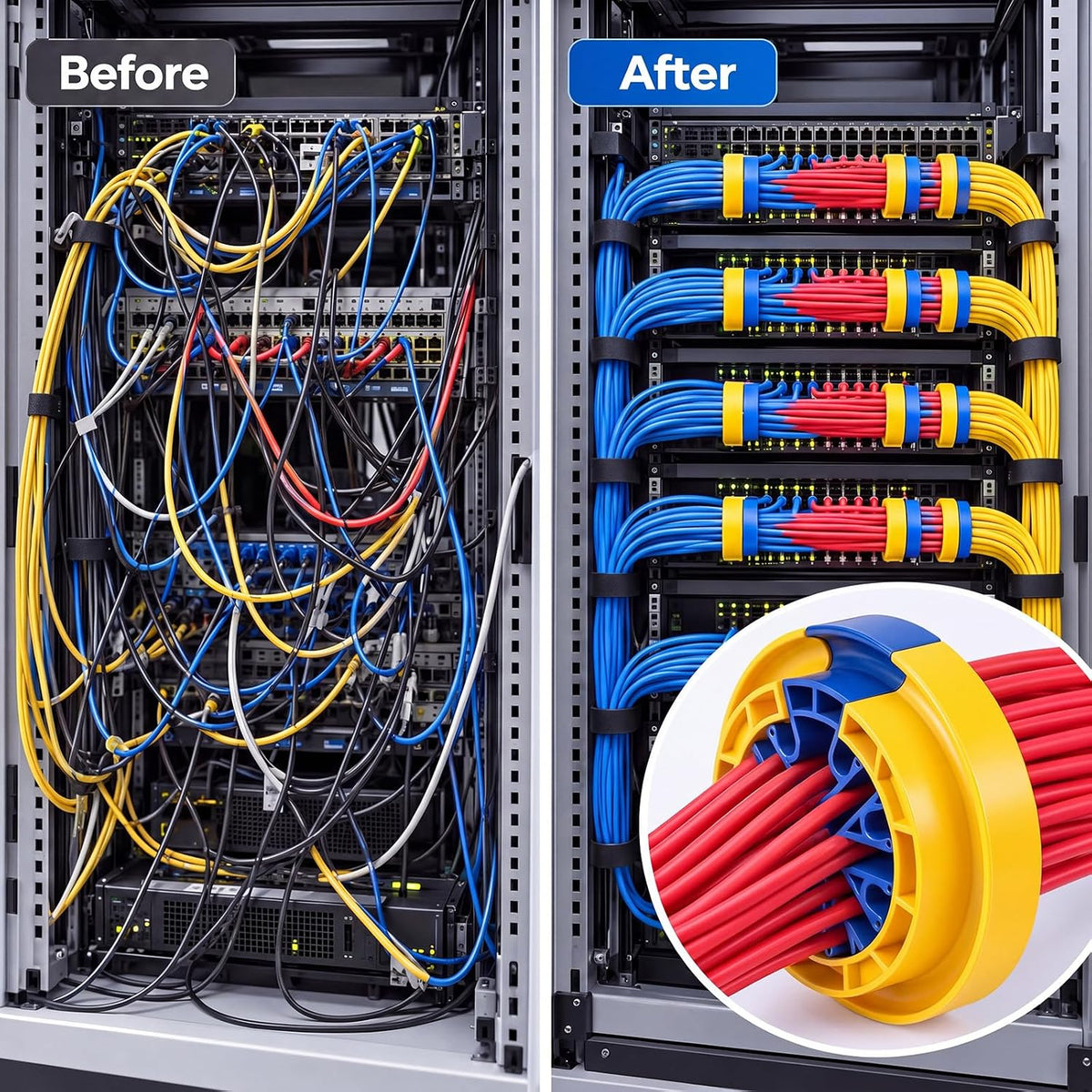 Tellegloww 4 Pcs Network Cable Management Tool, Wire Comb Kit - Image 6