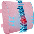 Lumbar Support Pillow for Office Chair, Back Support, Memory Foam, Pink | Improve Sitting Posture & Back Pain Relief. Lumbar Pillow Fits Office, Gaming & Car Chairs with Adjustable Dual Straps by TushGuardSeatCushonsPillows