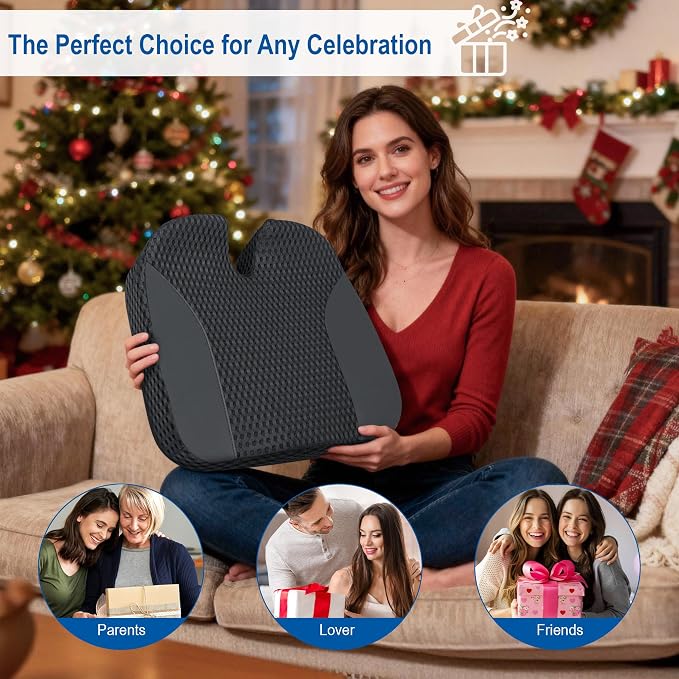 Lofty Aim Car Seat Cushion for Driving, Memory Foam Driver Seat Cushion | Car Seat Cushion for Long Driving Comfort, Driver Seat Pillow Adds Height and Support for Cars, Trucks, Office Chairs, Black - Image 9