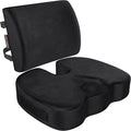 FORTEM Seat Cushion & Lumbar Support for Office Chair, Wheelchair, Car | Memory Foam | Ergonomic Design | Washable Cover | Non Slip | Black by FORTEM