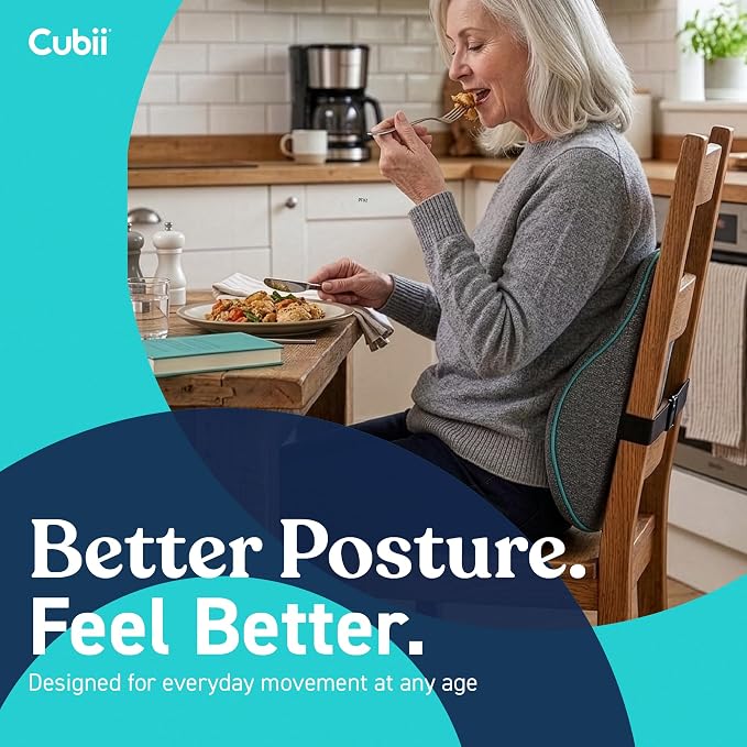 Cubii Cushii V2 Back Support Cushion for Back and Lower Back Pain Relief Universal Fit for Desk, Office, Kitchen Chairs, Couch Cushions with Advanced Lumbar Support - Image 7