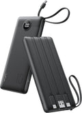 VRURC Portable Charger Power Bank, Built-in 4 Cables & 2 Ports 10000mAh | LED Display Slim Battery Pack,Compact Travel Essential Portable Phone Charger 5 Output for Multi Devices,Student/Teens(1Pack) by Home