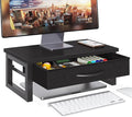 Computer Monitor Stand Riser, Desk Organizers and Accessories with Drawer, 2-Tier Laptop Stand for Desk, Office Organizer Storage, Wood by Unknown
