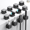 JOYROOM 12 Pack Magnetic Cable Clips, Cord Organizer Adhesive Wire Holder | Home Nightstand Office Desk Accessories, Car Wall Organization, Phone Charger Cord Holder Management, Cable Smooth Adjustable by JOYROOM