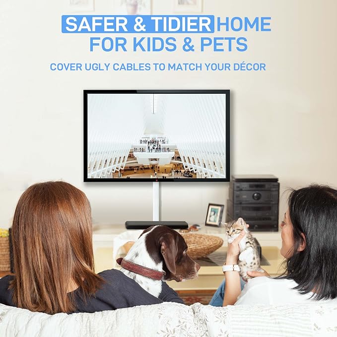 Delamu Cord Hider Wall, Cord Covers for 2-3 Wires, Easy Set up Cable Hider Wire Covers for Cords on Wall, Self-Adhesive Wire Hiders for TV on Wall, Cable Cover Management Kit, W1.0 H0.53in, White - Image 9