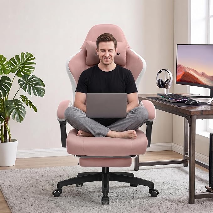 GTPLAYER Gaming Chair, Computer Office Chair with Pocket Spring Cushion, Linkage Armrests and Footrest, High Back Ergonomic Computer Chair with Lumbar Support Task Chair with Footrest - Image 2