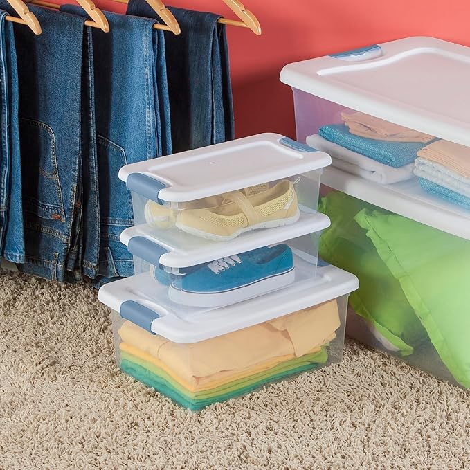 Sterilite Latching Box with Lids for Home and Office, 15 Quart, 48-Pack | Heavy-Duty and Stackable Plastic Containers with Latches for Closet, Cabinet, Bedroom, Bathroom and Dorm Room Organization - Image 5
