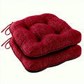 IPYNBAP Chair Cushions for Dining Chairs Set of 2, Red Kitchen Chair Cushions, Chair Pads with Ties and Non Slip Backing, Christmas Room Decor, Tufted Memory Foam Seat Cushion 2 Pack, 15.5"x15.5"x4" by IPYNBAP
