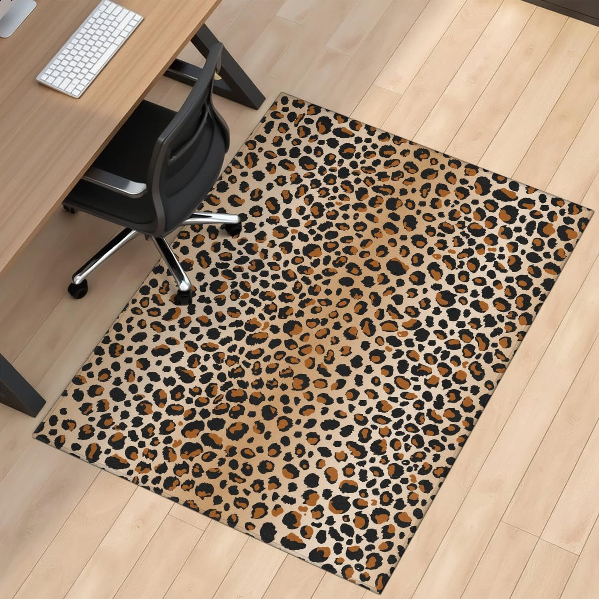 Office Chair Mat for Carpet Hardwood Tile Floor,36"x48" Computer Chair Mat for Rolling Chairs Carpet, Under Desk Non Slip Gaming Rug, Low-Pile Rubber Backing Large Protector Mat,Leopard Cheetah by QDJGSDDGM