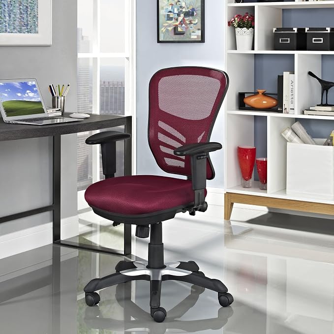 Modway Articulate Ergonomic Mesh Office Chair in Red - Image 2