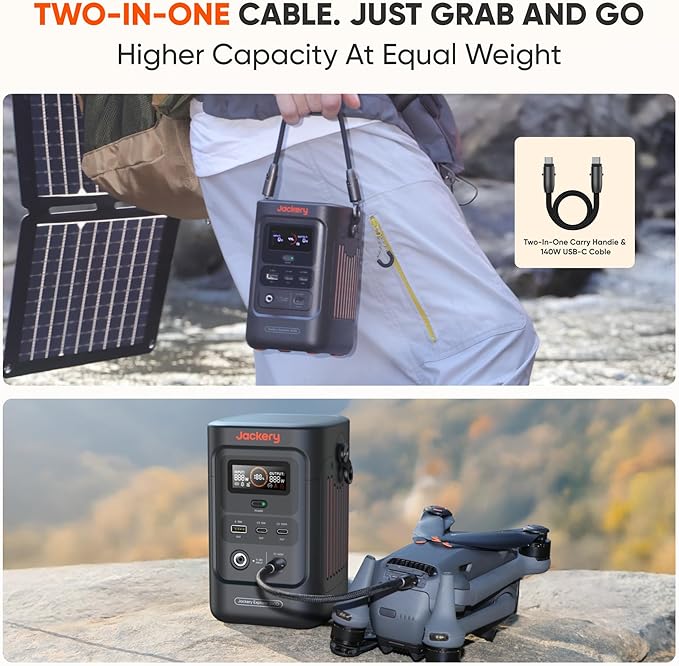 Jackery Explorer 240D Power Bank and 40W Solar Panel,200W DC Output | LiFePO4 Battery, USB-C Cable Included, 1-Hour Fast Charging, Compact for Outdoor, Camping, Travel - Image 5