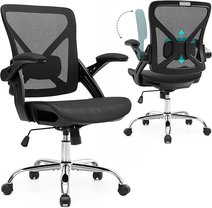 Ergonomic Office Chair, Computer Desk Chair with Lumbar,Black | Tilt Function, Comfy Wide Seat,Adjustable Lumbar Support, Swivel Executive Computer Desk Chairs for Company and Home by NexthroOfficeChair