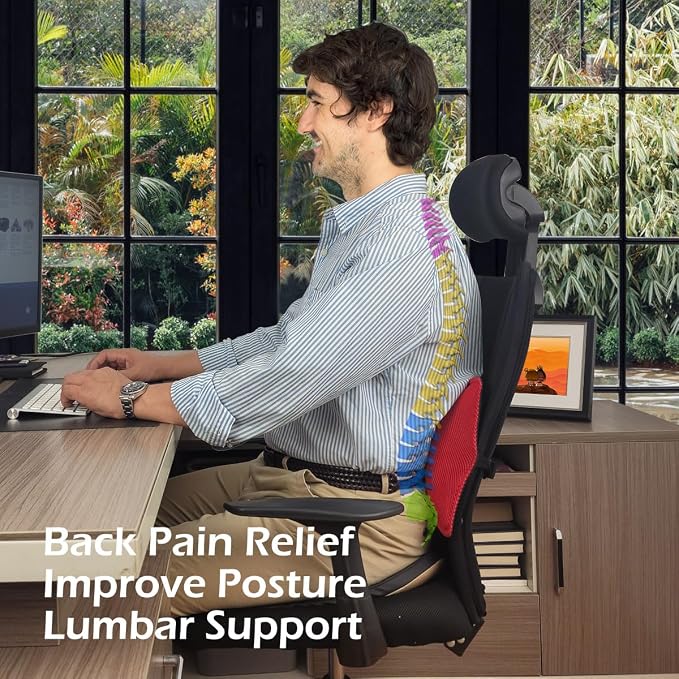 2Pack Inflatable Lumbar Support Pillow for Office Chair and Car Seat, Back Support Cushion with Air Pump for Reducing Lower Back Pain - Image 6