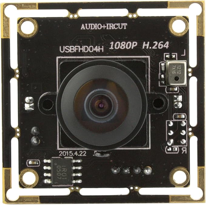 ELP H.264 1080P USB Camera Module with Microphone Wide Angle Fisheye Webcam | 180degree FHD PC Camera for Computer, UVC USB2.0 Lightburn Camera for Laser, Home Security, Embedded Machine Vision, Robotics - Image 3