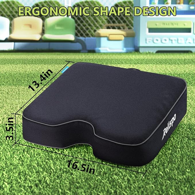Stadium Seat Cushion for Bleachers, 2-in-1 Reversible Soft & Firm | Bleacher Cushion with Memory & High-Density Foam, Ergonomic Non-Slip Design, Portable for Indoor & Outdoor Sports, Events - Image 8
