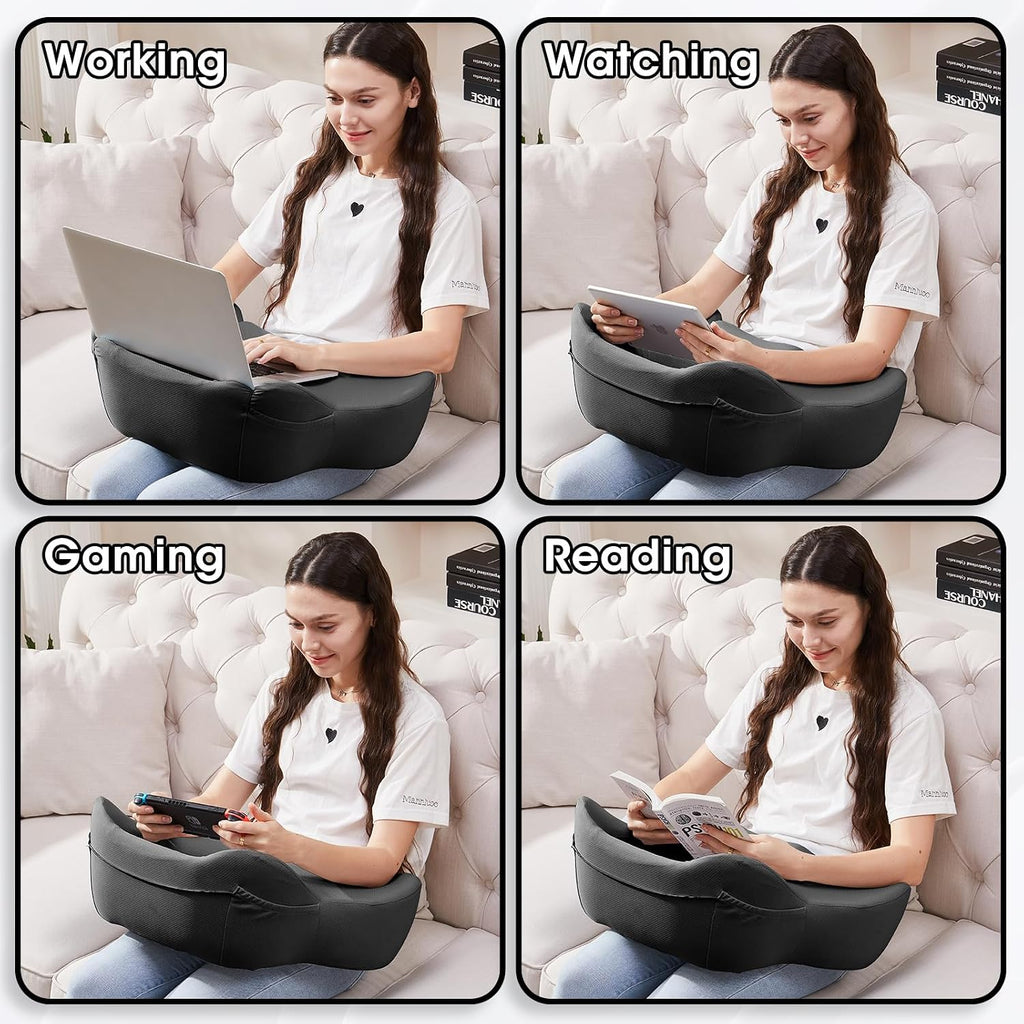 Lap Desk, Reading Pillow, Laptop Pillow for Lap, Portlands Portable Desk Pad for Bed, Couch, Car (Black) - Image 5