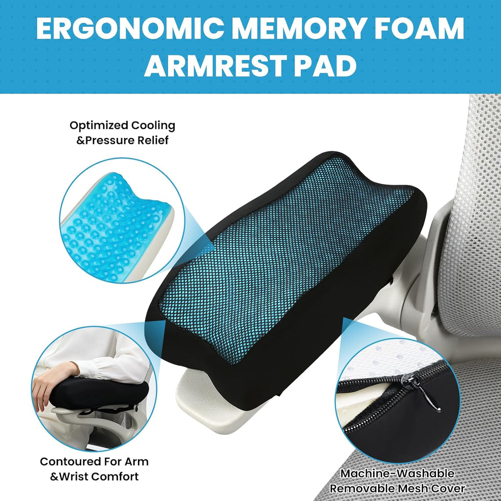 Gel Memory Foam Armrest Pads, 2 Pack - Image 2