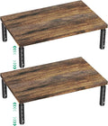 Adjustable Monitor Stand Riser for Desk, Wood Computer & Laptop Stand, Desk Organizers and Accessories, Office Desk Accessories & Workspace Organizer for Home Office Supplies, Brown 2-Pack by OPNICE