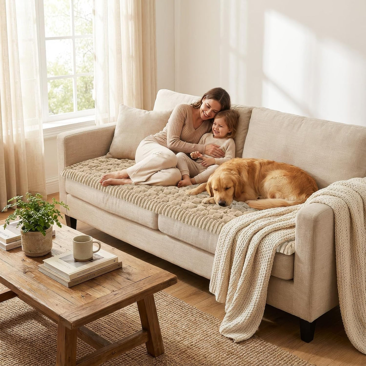 Smiry Couch Covers for Dogs, Non Slip Fuzzy Pet Sofa Protector Washable - Image 5