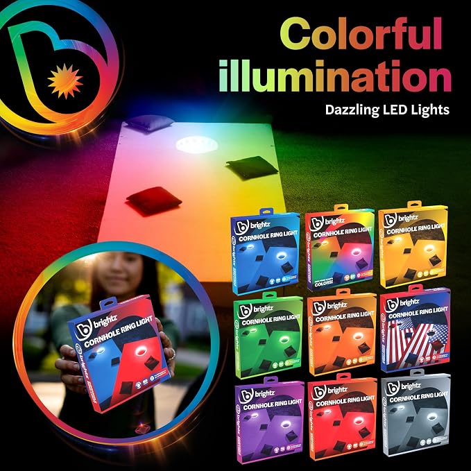 Brightz LED Cornhole Board Ring Lights, 2-Pack - 48-Hour Battery Life - Illuminate Your Game with Dazzling Glows and Ultimate Style for Non-Stop Evening Fun and Excitement (Includes Hole Lights Only) - Image 6