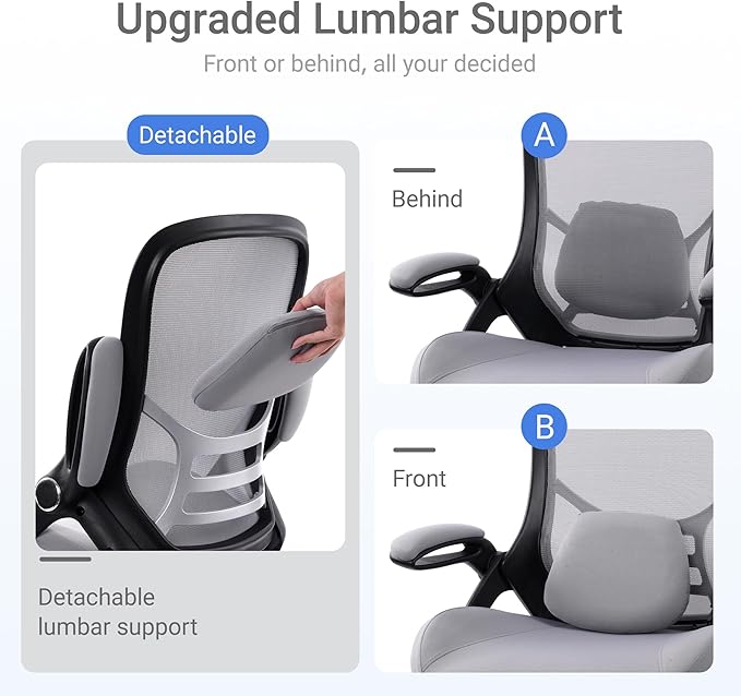 Office Chair Big and Tall 400lbs Desk Chair | 5" Thickened Seat, Breathable Mesh Backrest, Ergonomic Lumbar Support, Home and Office - Image 5