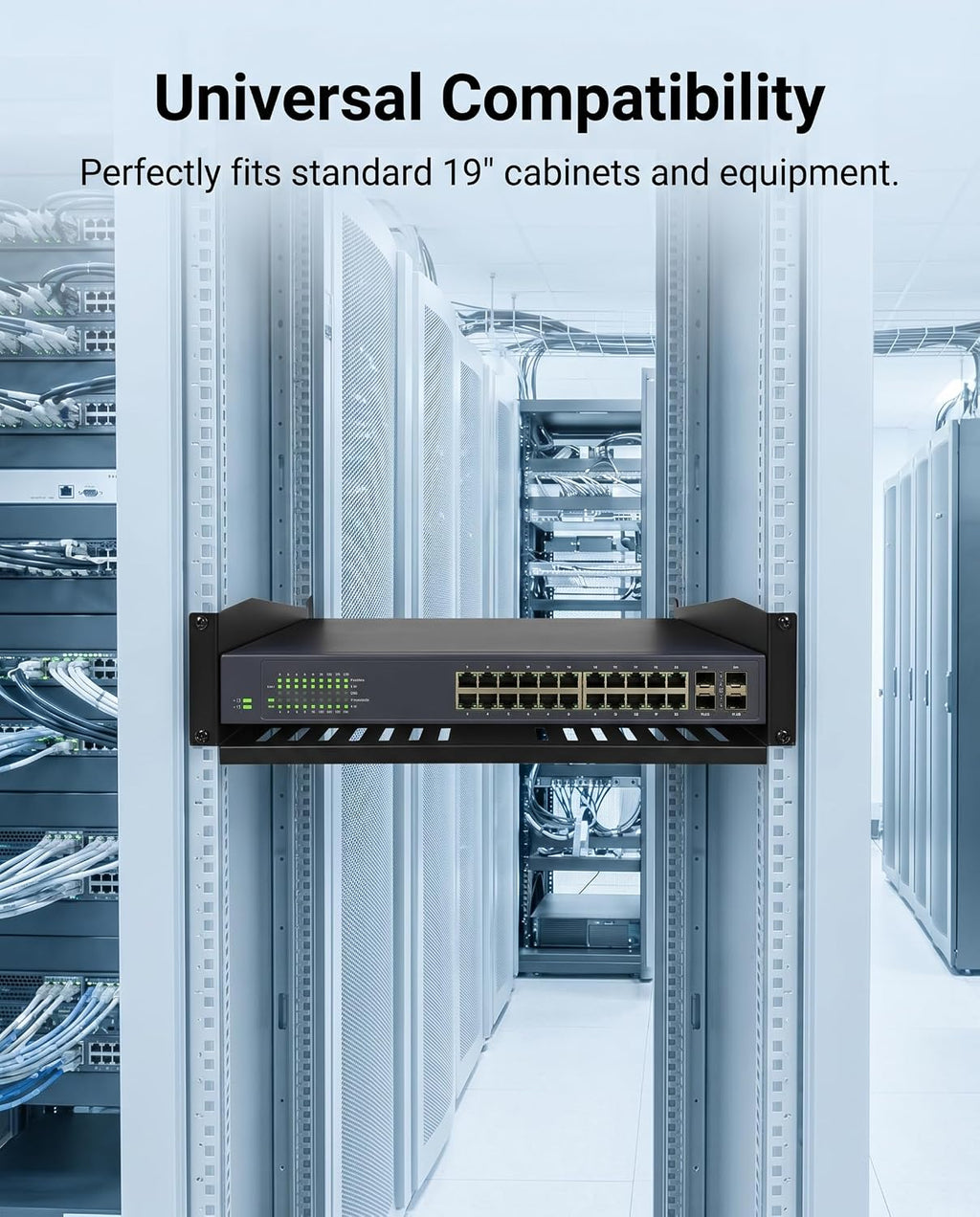 2U Server Rack Shelf, Ventilated Cantilever Tray, 14 inches Depth - Image 4