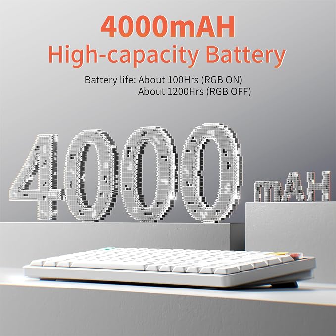 nuphy Air75 V3 Mechanical Keyboard with Knob, White-Brown Nano Switch | 75% Low Profile keyboard, Hot-Swap, for Mac, Windows, Bluetooth/2.4GHz/USB-C, Wireless keyboard, RGB Backlit, PBT keycaps - Image 6