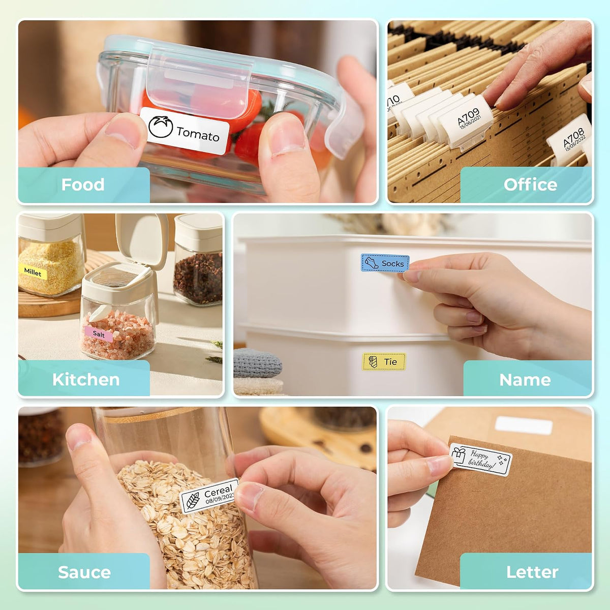 Nelko P21 Label Maker Machine with Tape, Bluetooth Label Printer, Black - Image 7