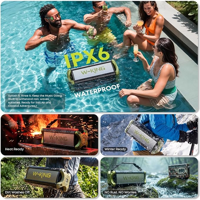 Portable Speakers Bluetooth Wireless, 90W Max Loud Outdoor Speaker with Deep Bass, IPX6 Waterproof, Floatable, Custom EQ, 40H, Dual Pairing, Subwoofer *2, TF, Large Speaker for Beach/Garage/Jobsite - Image 3