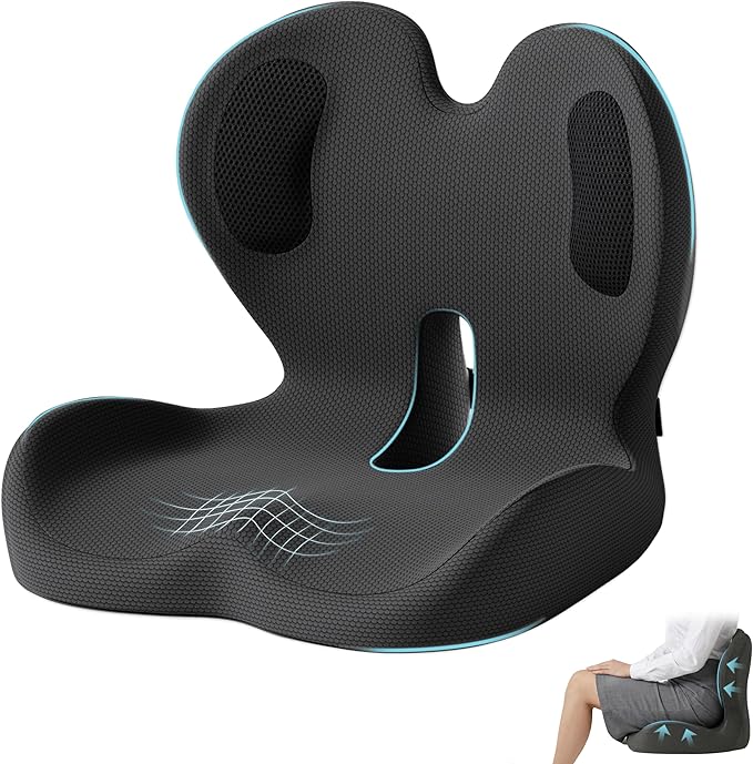 Ergonomic Seat Cushion,Office Chair Cushion with Lumbar Support Pillow | Improve Seat Comfort,Back Pain,Tailbone & Sciatica Relief,Memory Foam Seat Cushions for Office,Car,Home Chairs by XZdream