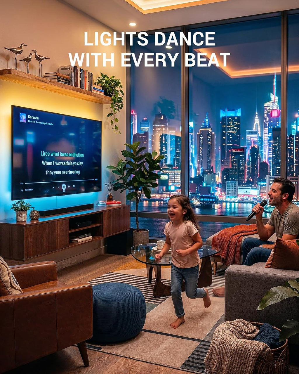 Pipishell Full Motion TV Wall Mount with LED Lights for Most 37–84 Inch TVs - Image 5