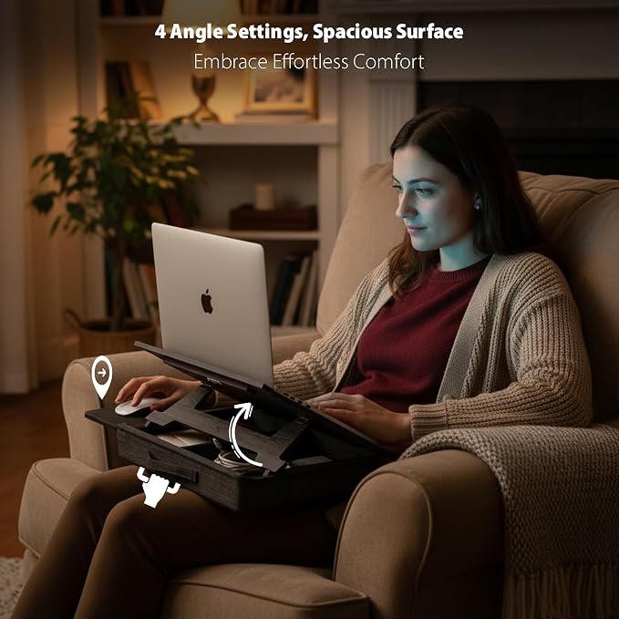 Laptop Tray with Cushion (Black) - Image 2