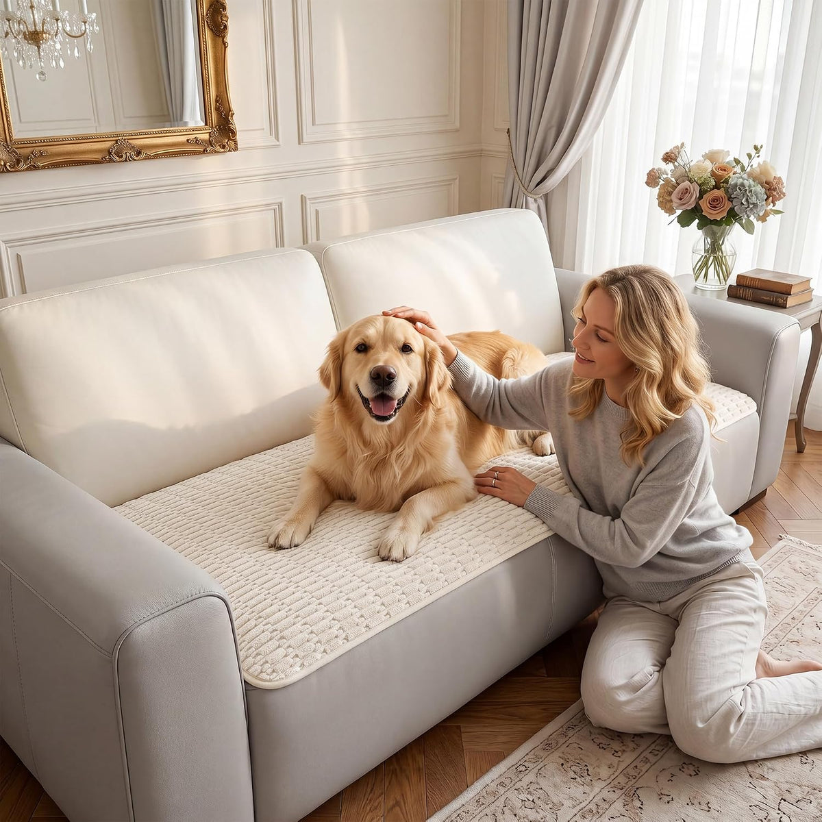 Foxdecor Couch Cover for Dogs Sofa Covers Non Slip Couch Pad Pet Friendly - Image 2