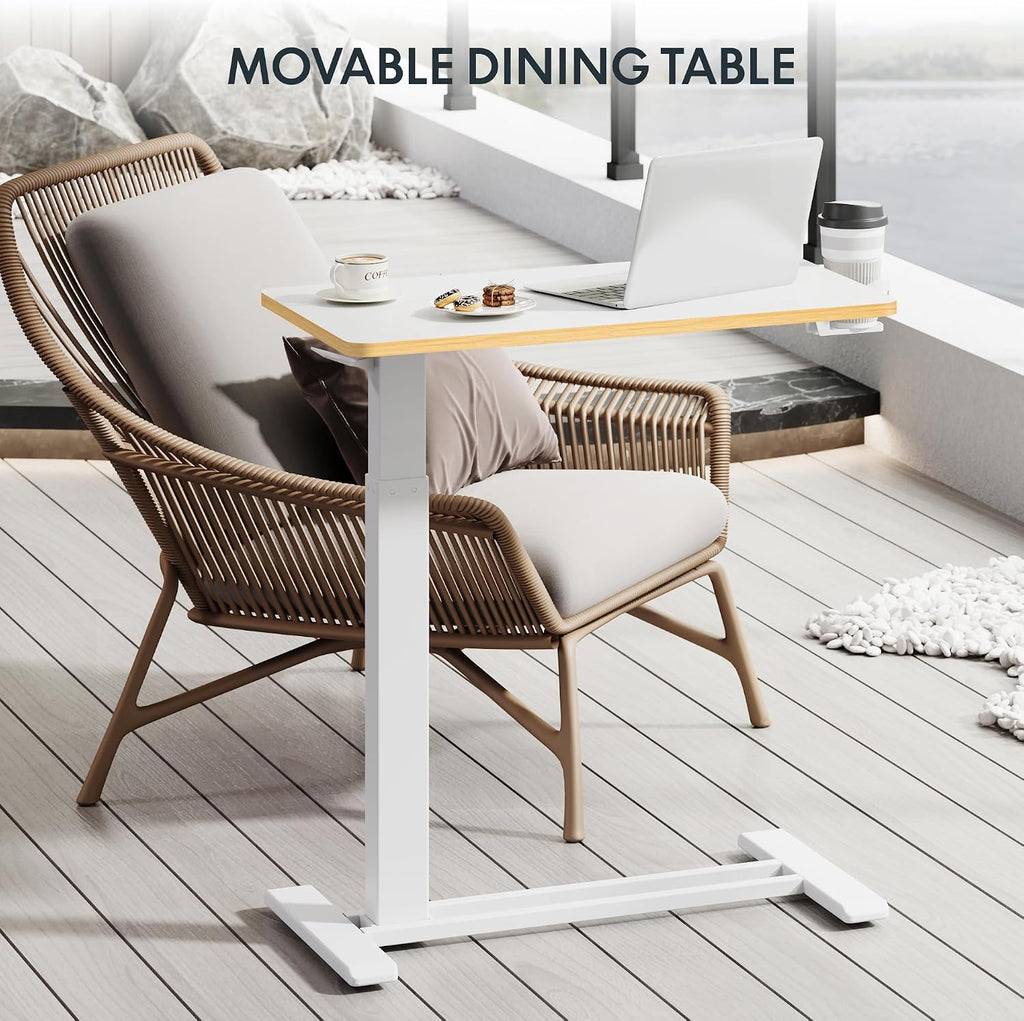 FLEXISPOT H7 32" Pneumatic Height-Adjustable Overbed Table with Wheels - Image 6