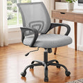 DUMOS Ergonomic Office Chair, Executive Desk Chair with Lumbar Support | Mid Back, Breathable Backrest, Fixed Armrest, Height Adjustable, 360° Swivel, Computer Gaming, Meeting, Grey by DumosLifestyle